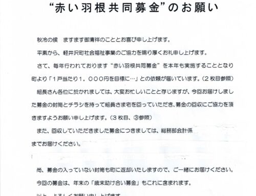 「赤い羽根共同募金」のお願い①