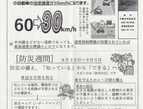 中央線ない道路は法定速度30㎞に