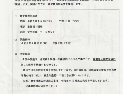 県道借宿小諸線倉賀橋で渡初め式